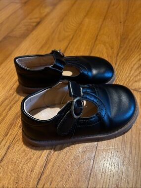 Classic Black Leather Mary Jane Kids Shoes MG Baby